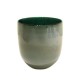 Round vase green aqua glow
