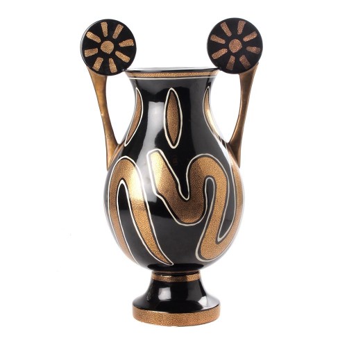 Vase serpents anses en bronze N.Blandin