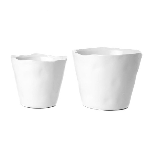 Set of 2 planter pots white