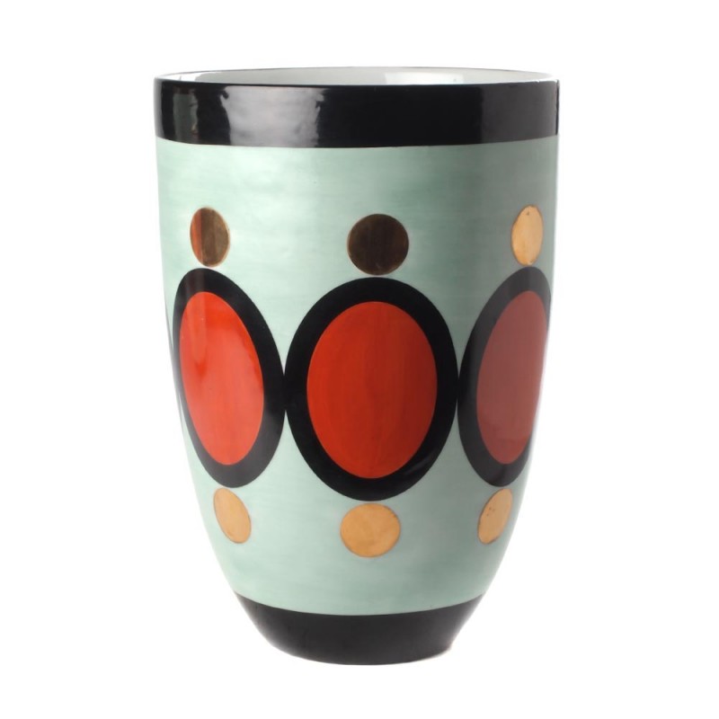Flower vase black orange