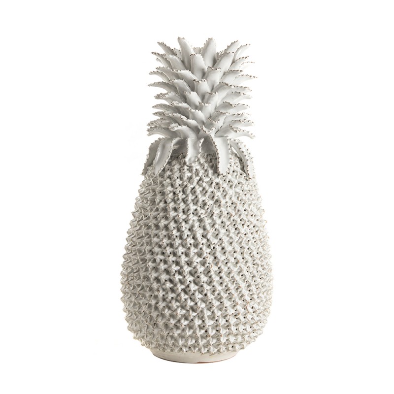 Pineapple vase ceramic white ls