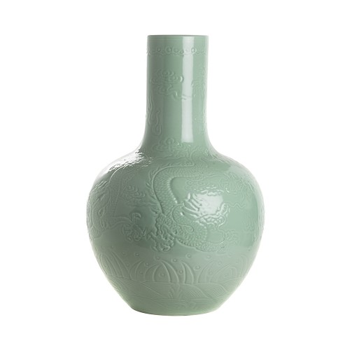 Vase with straight collar celadon l