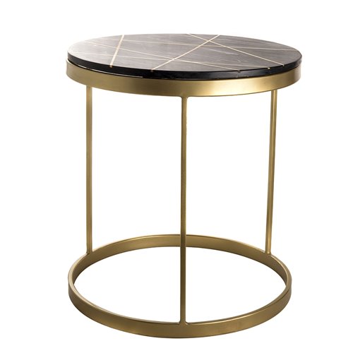 Round side table marble and brass
