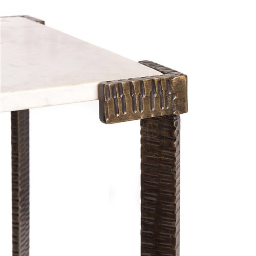 Side table iron top in marble