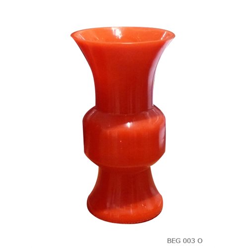 Corolla vase ms beijing glass coral