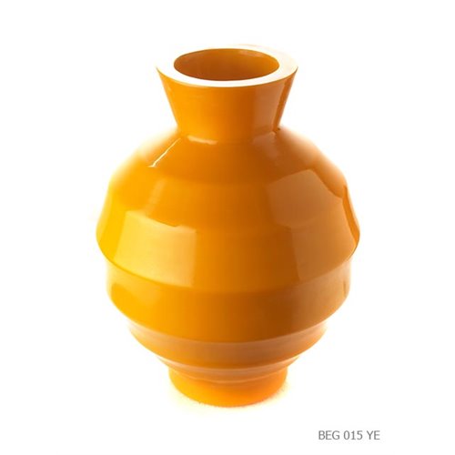 Vase art deco verre de pekin jaune