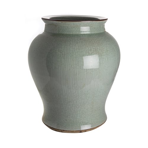 Vase flat collar celadon xl