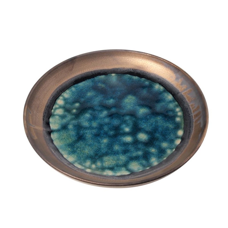 Plate turquoise metal