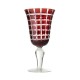 Set of 6 water glasses square ruby