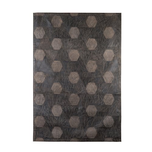 Leather patchwork wall art brown