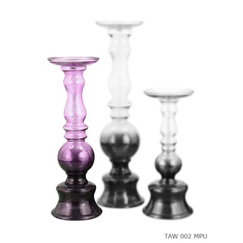 Candleholder round purple M