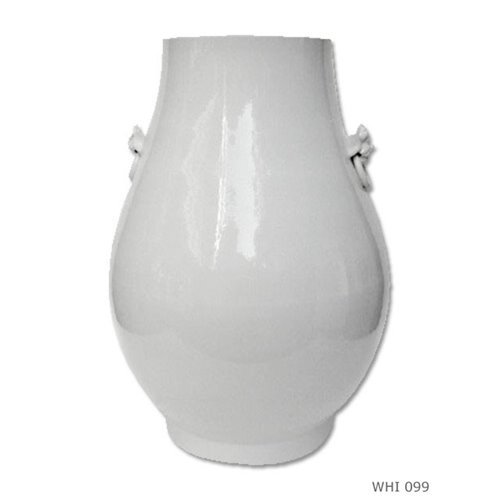 Vase lion handle angel white