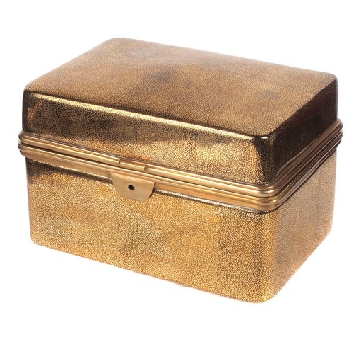 Chest box shagreen golden