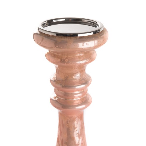 Candleholder sculpted pink L