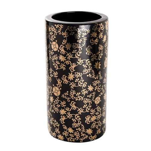 Round vase golden floral L