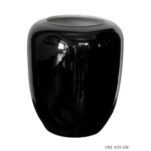 Vase pur design droit noir L