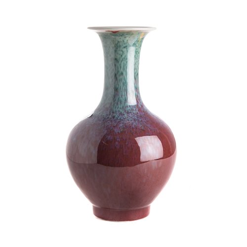 Vase wide mouth drips blue