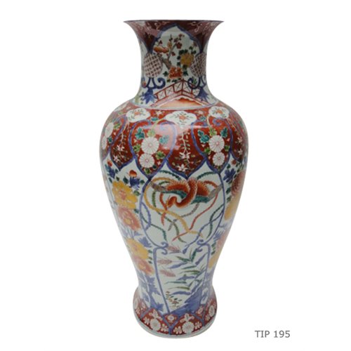Vase important decor imari japon