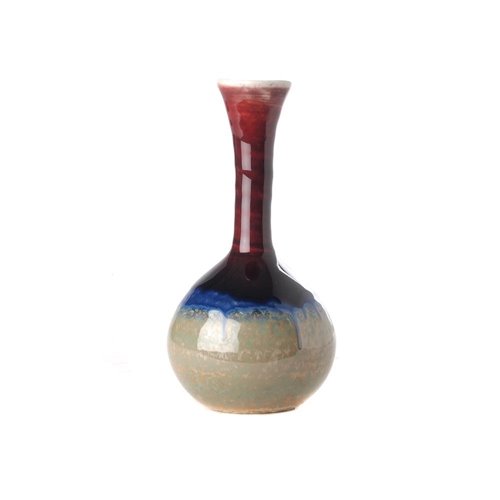 Vase long neck glazed reactive S