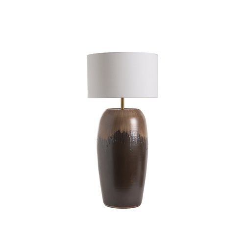 Lampe basse vase marron S
