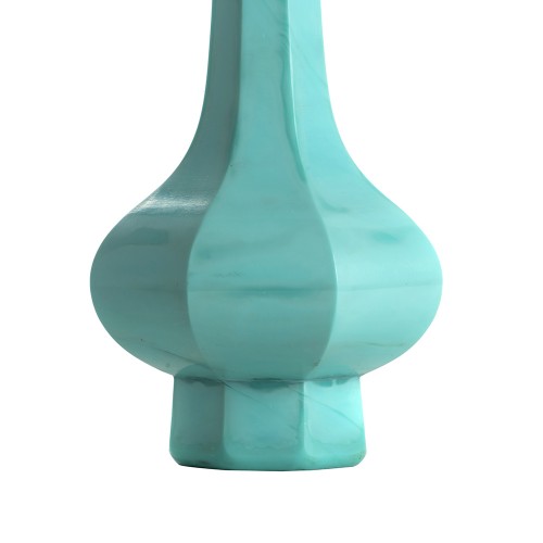 Vase col long octogonal turquoise