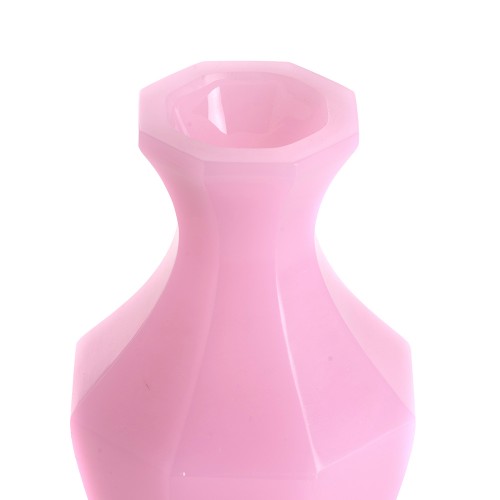 Octogonal vase paste glass rose