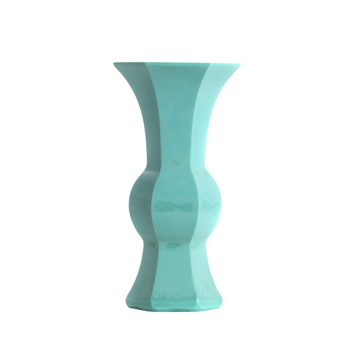 Vase corolle Verre de Pekin turquoise