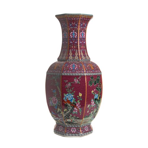 Vase rouge en porcelaine S