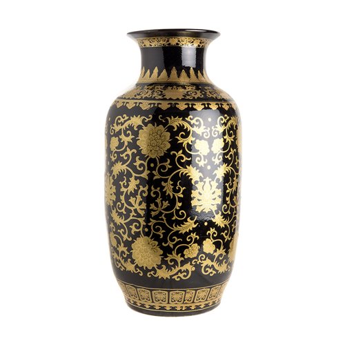 Straight vase black gold
