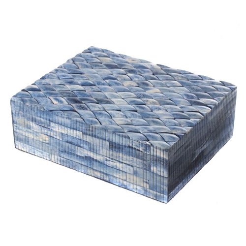 Bone box mosaic night blue