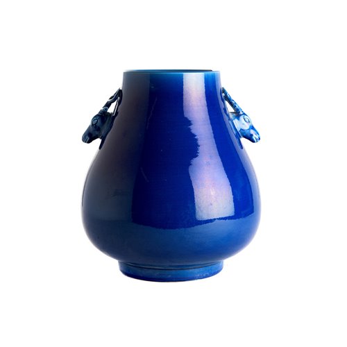Vase deer handle blue S