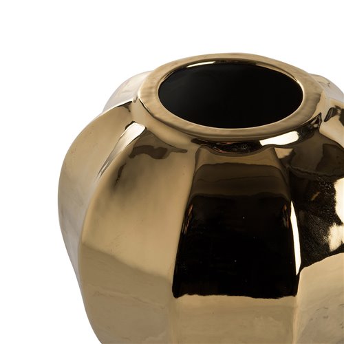 Octogonal vase gold porcelain