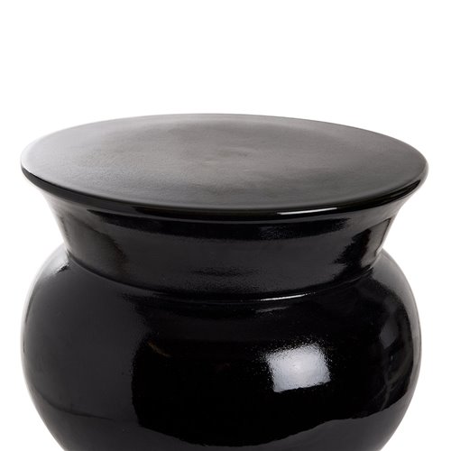 Tabouret rond porcelaine noire