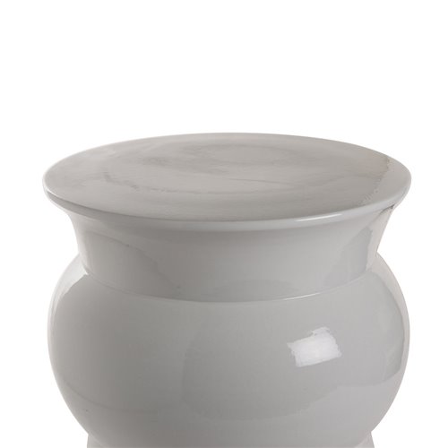 Stool in white porcelain round