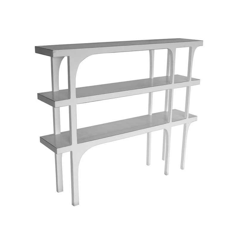 Console 2 levels white lacquered