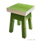 Stool lacquered green white