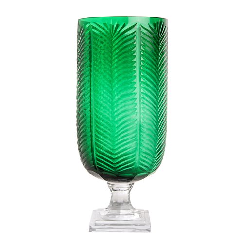 Vase hurricane wings emerald L