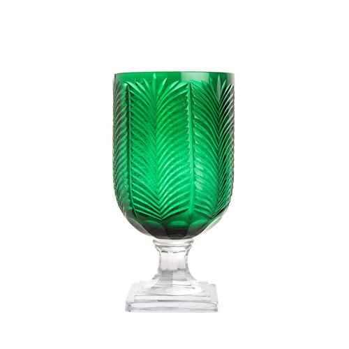 Vase hurricane wings emerald M