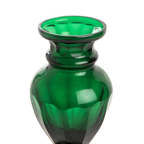 Vase classic facetted emerald M