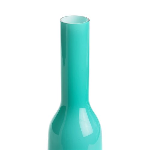 Vase bouteille en verre bleu-ciel