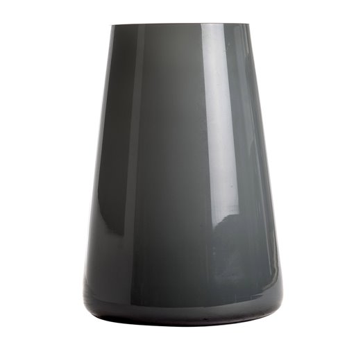 Gray opaque glass conical vase