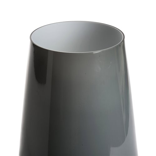 Vase conique en verre opaque gris