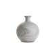 White round opaque marbled glass vase S