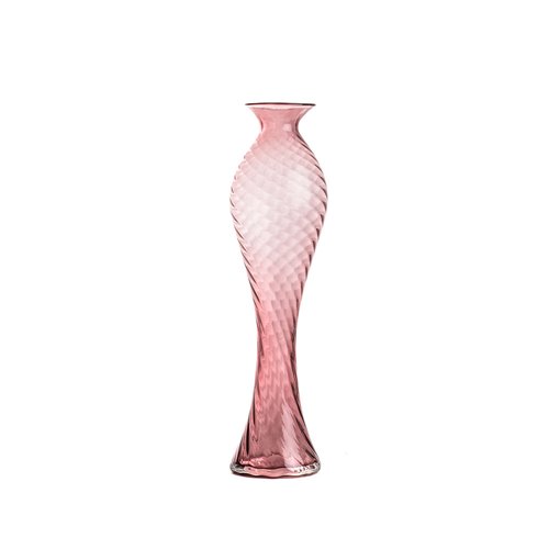 Long vase torsadé en verre violet S