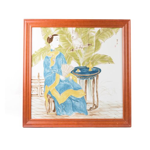 Painting 'Chinese woman with her fan'