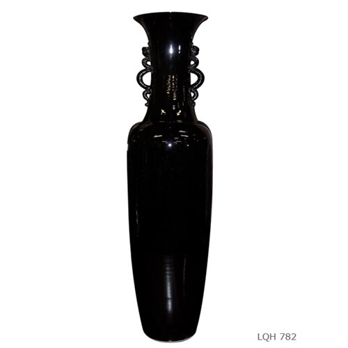 Dragon handled imperial black Chinese amphora