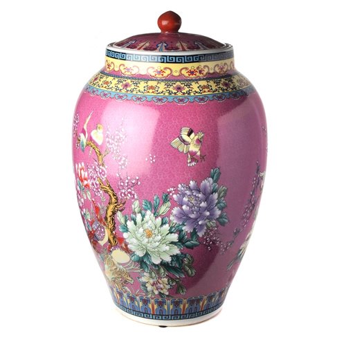 Pot à condiments rose inspiré de l'ère Qianlong