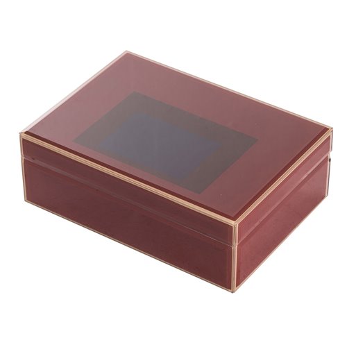Glass box dark red L