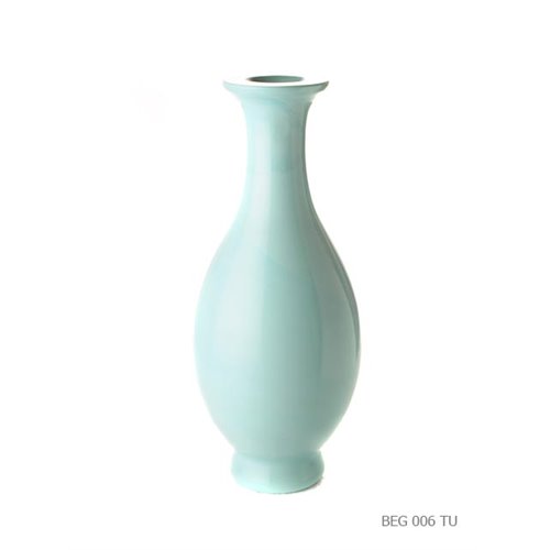 Turquoise teardrop vase made of Peking glass