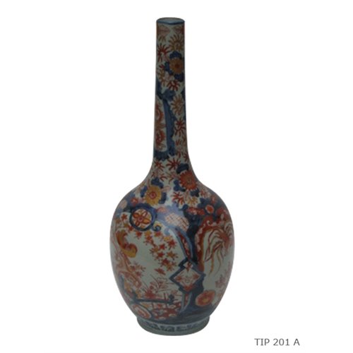 Japanese Imari inspired long necked vase